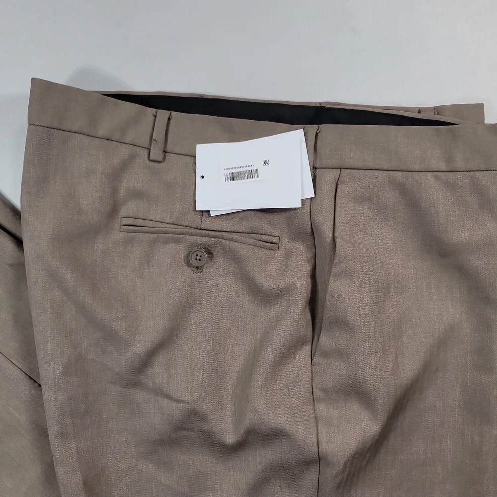 Dockers Performance Dress‎ Pants Mens 40x30 Solid Taupe Classic-Fit